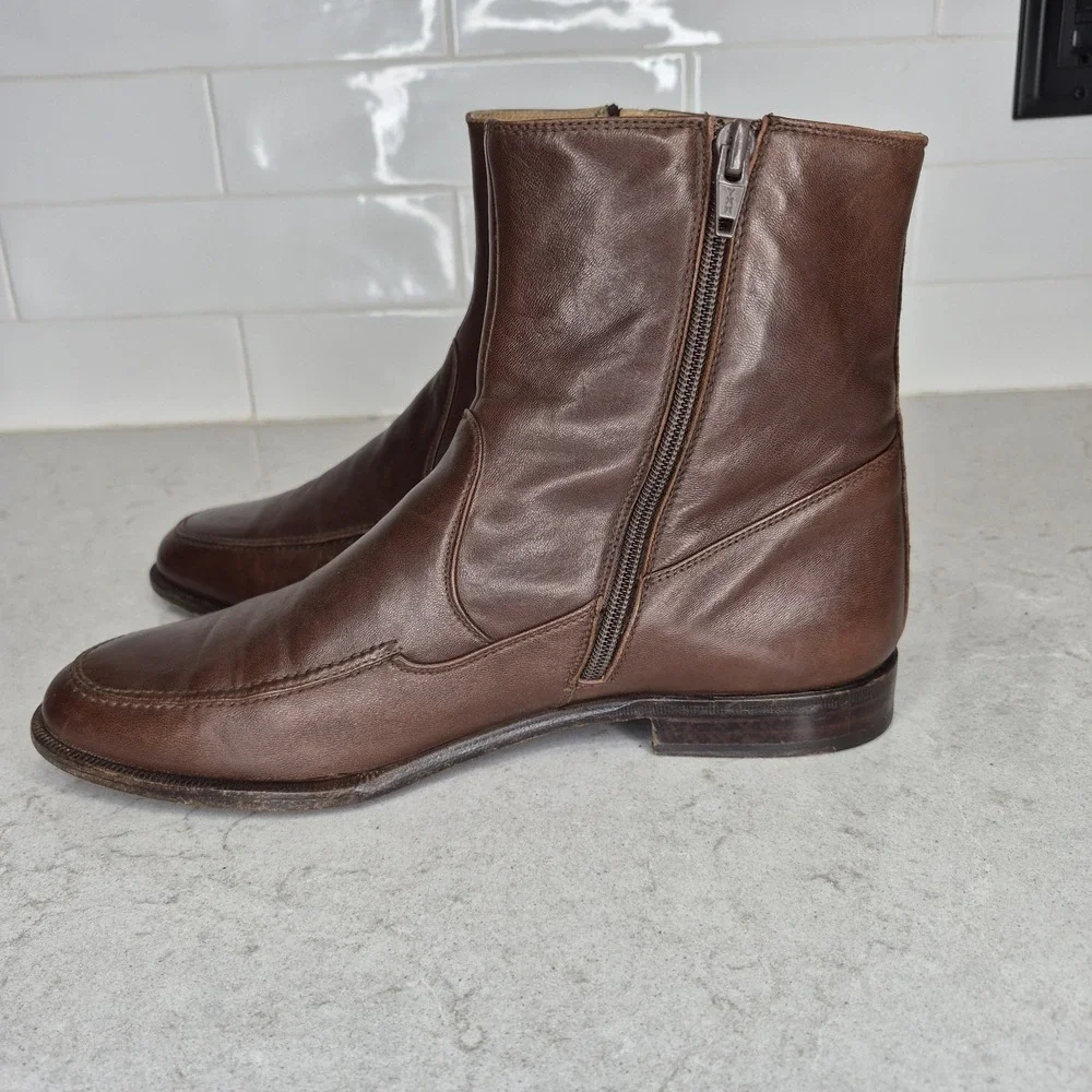 Vintage‎ Royal Imperial Florsheim Boots Brown Mens Size 7.5 D Side Zip